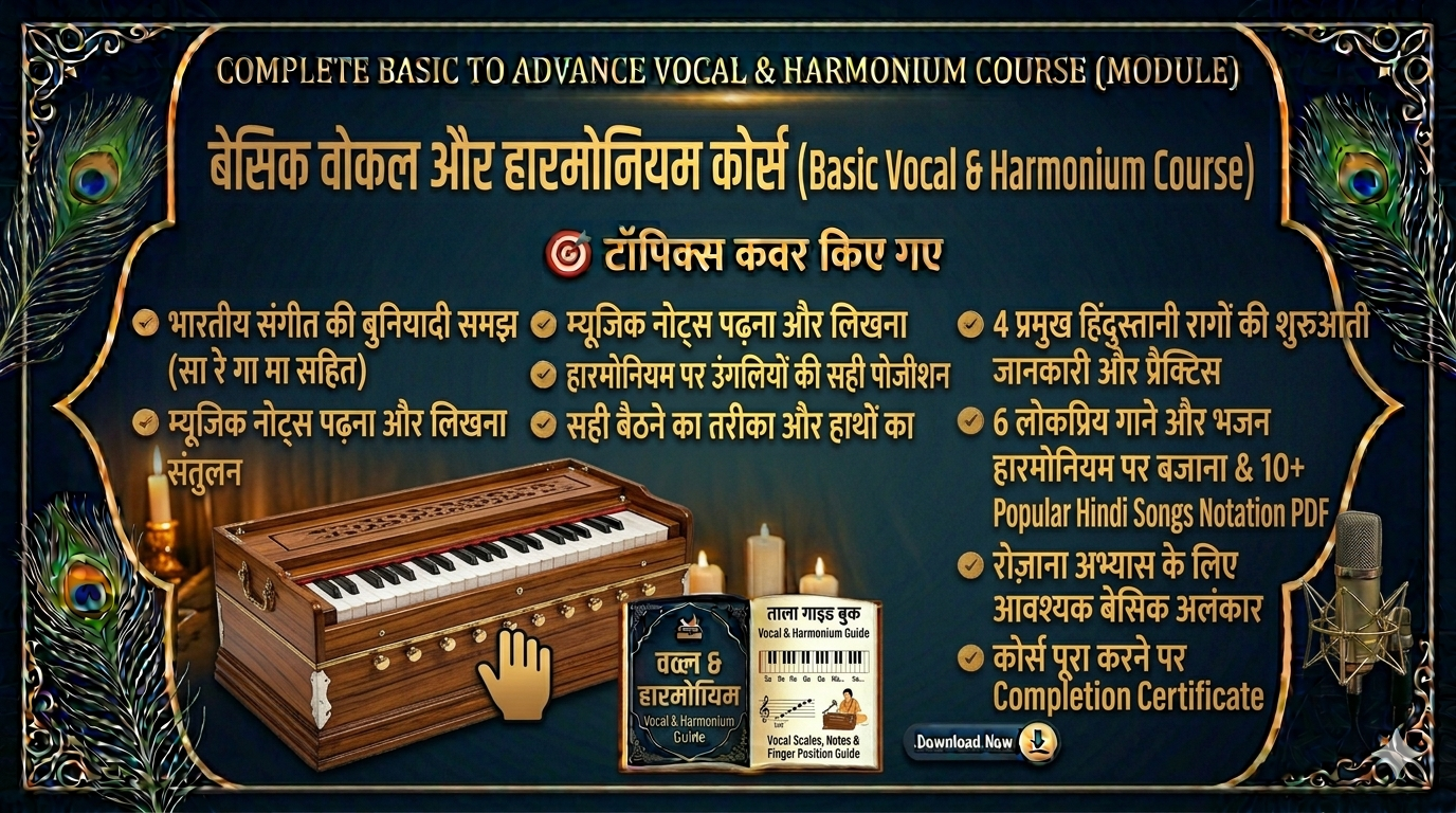 Basic Vocal & Harmonium Course (Video Lessons)